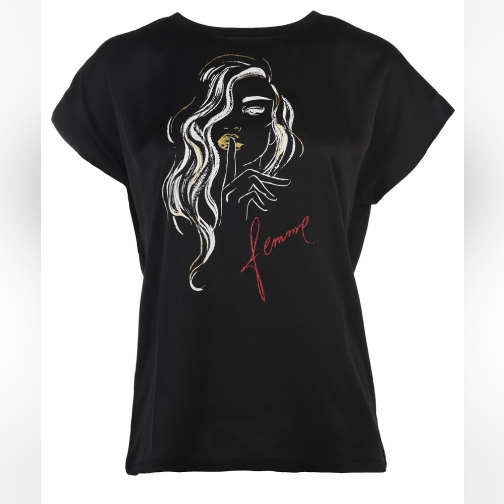 Black T-Shirt with Graphics - Picture 3 of 4